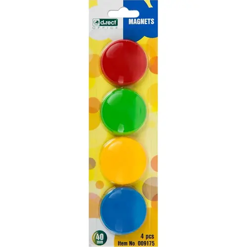 Magnet 40mm D.RECT sortirane boje 4/1 blister 24034-0