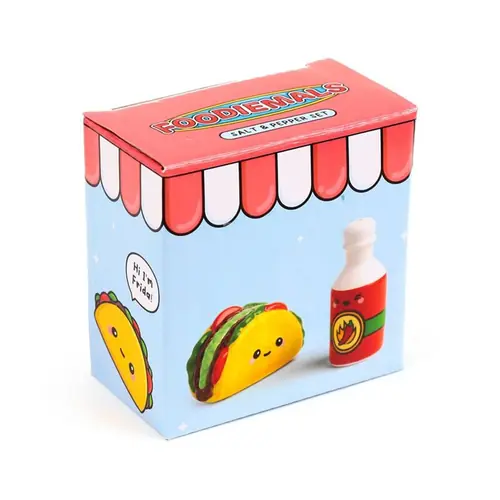 Keramički set za sol i papar Puckator Foodiemals Frida taco i ljuti umak SP111-1