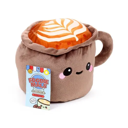 Plišani stoper za vrata Puckator Foodiemals Cappuccino DST168-1