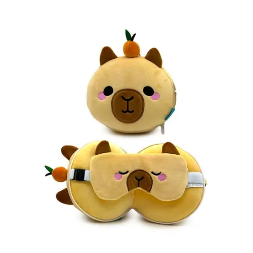 Putni jastuk i maska za oči Puckator Relaxeazzz Duke the Capybara CUSH442-0