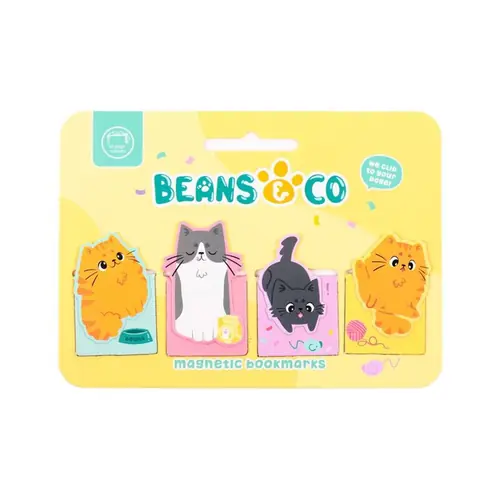 Set magnetskih označivača za stranice Puckator s motivom Beans & Co mačaka (knjižne oznake) 24/1 BOOK25-1