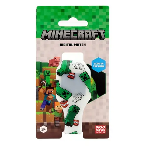 Silikonski digitalni sat Puckator Minecraft Glow in the Dark sortirano 12/1 WATC24-3