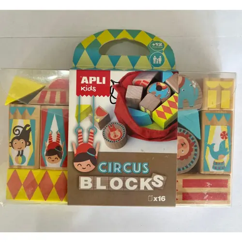 Outlet artikl - B grade Drvene kocke Apli cirkus 16 kom + torbica 15268-0