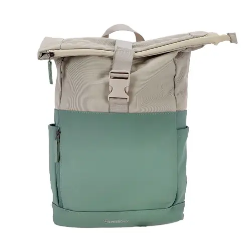 Ruksak Swiss Only s preklopnim (roll-top) zatvaranjem 29x12x45cm 16L zelena bež  SO-124-GBEIGE-0