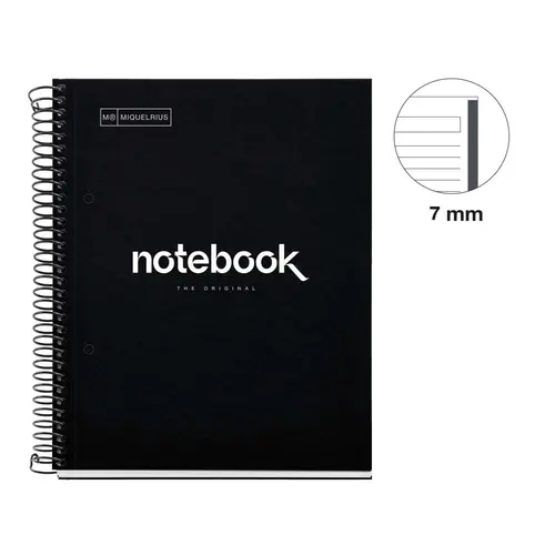 Kolegij blok Miquelrius A5 90g 80L spiralni crte Emotions Black MR4394-1