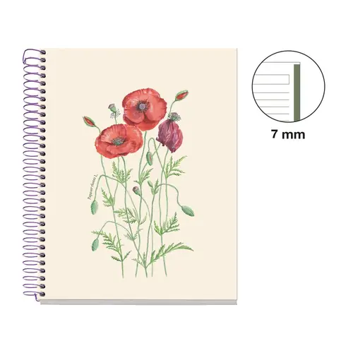 Kolegij blok Miquelrius A5 90g 80L spiralni crte Entredos Papaver Rhoedas MR4506-1