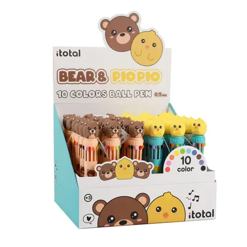 Kemijska olovka iTotal Cute animals medo+pilić 10 boja 36/1 sortirano XL2370H-0