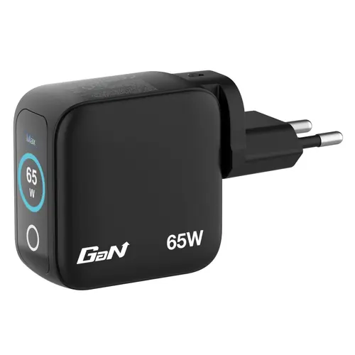 Punjač zidni sa zaslonom Verbatim Mini GaN #30238 65W, 3 priključka; 2xUSB-C PD 65W/1xUSB-A QC 3.0 (EN/UK/US)-0