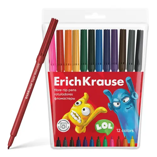 Flomasteri ErichKrause Jolly Friends Super Washable 12 boja 12/1-0
