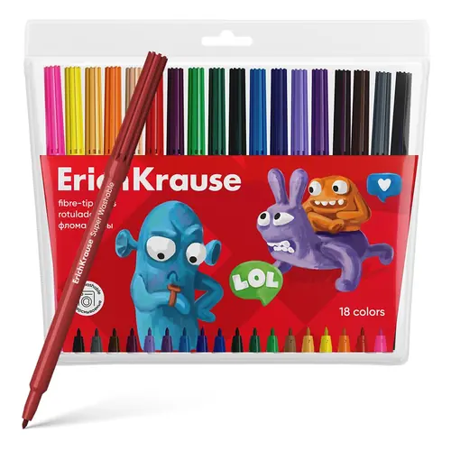 Flomasteri ErichKrause Jolly Friends Super Washable 18 boja 18/1-0