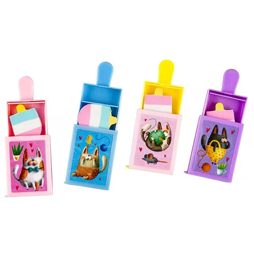 Gumica Centrum Cartoon Animals 38x14x72mm (žuta, plava, roza, ljubičasta) 24/1 80964-6