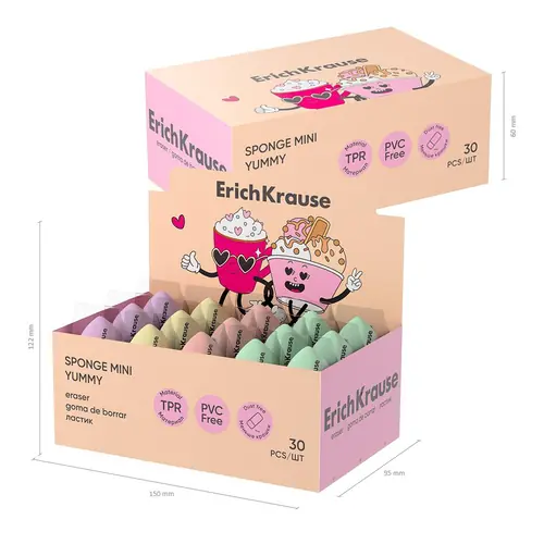 Eraser ErichKrause Sponge Mini Yummy assorted 63474-5