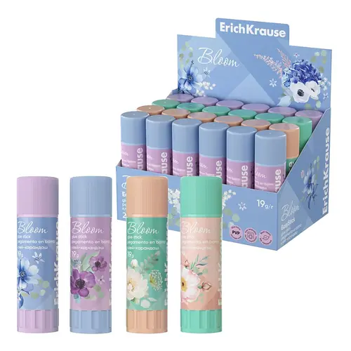Glue stick ErichKrause 19g EasyStick Pastel Bloom assorted 60714-0