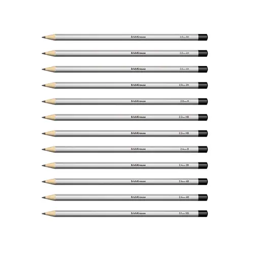 Graphite pencil ErichKrause Art hexagonal  5H 4H 3H 2H H HB  HB B 2B 3B 4B 5B 12/1 45391-1