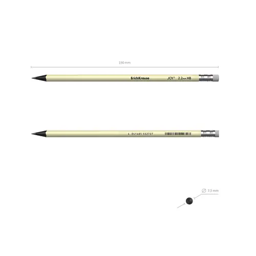 Graphite pencil ErichKrause Pastel HB with eraser pastel assorted 55272-4