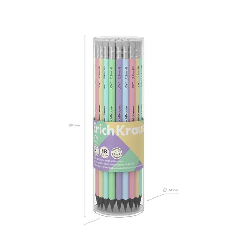 Graphite pencil ErichKrause Pastel HB with eraser pastel assorted 55272-5