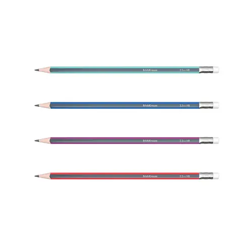 Graphite pencil ErichKrause Sonata HB with eraser triangular assorted 12/1 45616-1