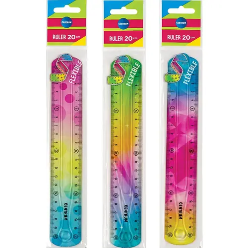 Ravnalo Centrum plastično fleksibilno šareno 20cm sortirano 81222-0