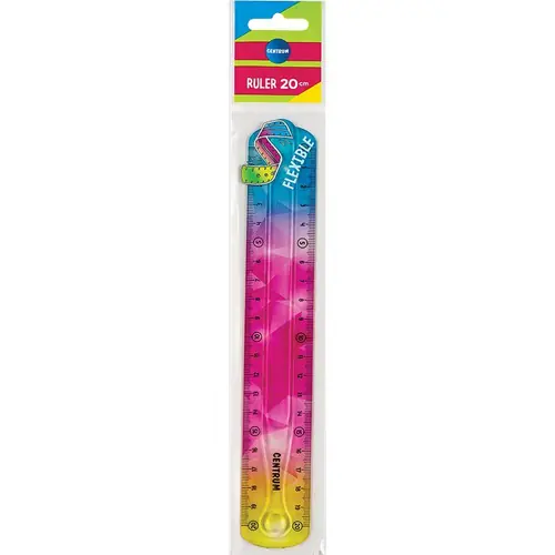 Ravnalo Centrum plastično fleksibilno šareno 20cm sortirano 81222-2