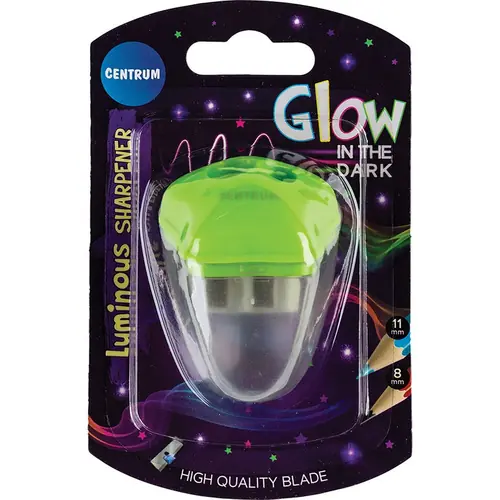 Šiljilo Centrum plastično sa spremnikom Glow in the Dark (HB i Jumbo olovke) blister 81232-0
