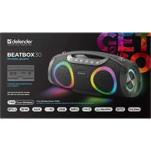 Prijenosni zvučnik Defender Beatbox 30, BT/FM/USB/microSD, RMS 30W-5