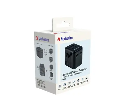Adapter Verbatim #49544 UTA-02 univerzalni putni USB-C PD i USB-A QC-2