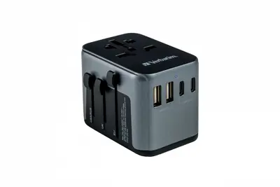 Adapter Verbatim UTA-03 #49545 univerzalni putni USB-C PD & QC, 2 USB-C, 2 USB-A ports