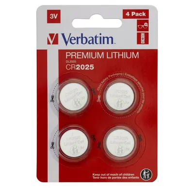 Baterije Verbatim  #49532, litijske, CR2025 3V, 4pack