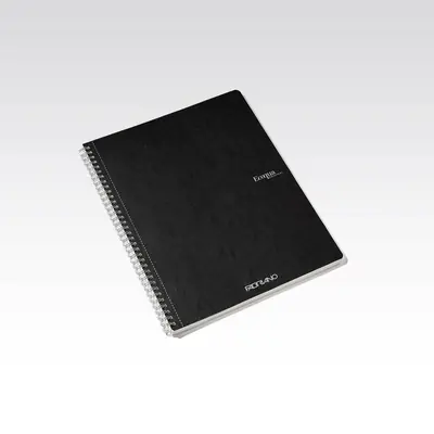 Bilježnica Fabriano Ecoqua original A4 90g 70L spiralna crte nero/crna 19290209