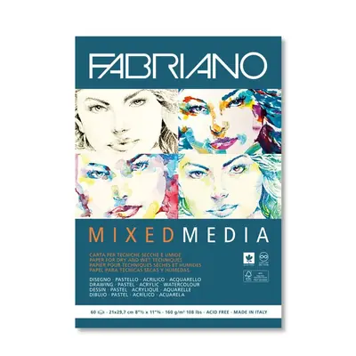 Block Fabriano mixed media 21 160g 21x29.7 cm