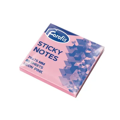 Blok samoljepljivi Forofis 76x76mm 80L neon rozi 91026