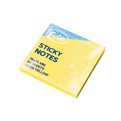Blok samoljepljivi Forofis 76x76mm 80L neon žuti 91025