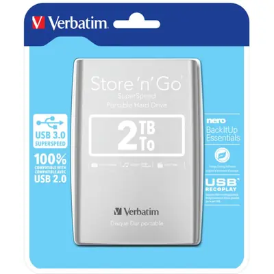 Externi hard disk Verbatim USB 3.0 2,5" 2Tb silver #53189