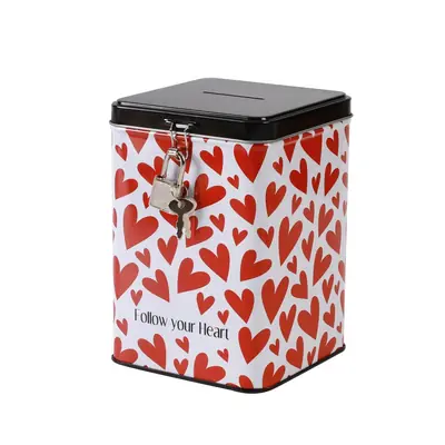 Kasica metalna iTotal s ključem Heart XL2011B-1