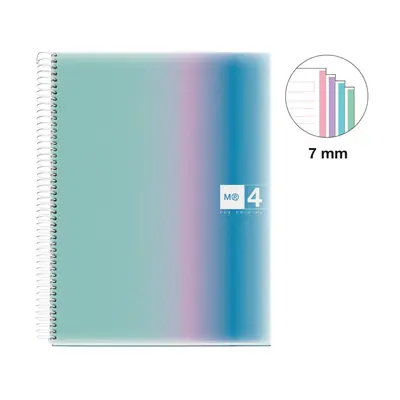 Notebook Miquelrius A4 70g 120sh spiral line Aurora polypropylene west bay MR4258