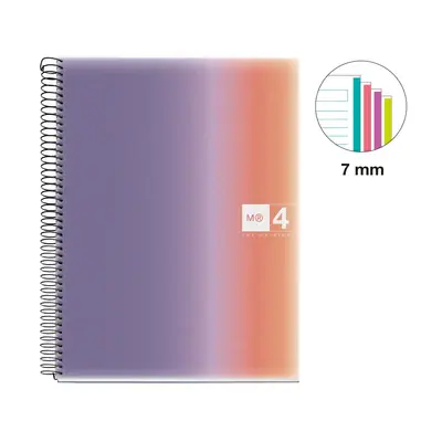 Kolegij blok Miquelrius A4 70g 120L spiralni crte Aurora polypropylene provence MR4260