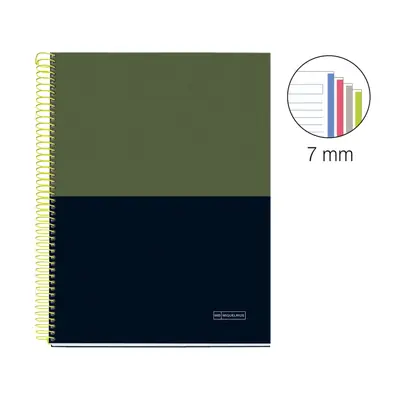 Kolegij blok Miquelrius A4 70g 140L spiralni crte Extra rigid cardboard lifestyle rider green MR4248-1