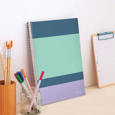 Notebook Miquelrius A4 70g 140sh spiral line Extra rigid cardboard lifestyle rider purple MR4256-4