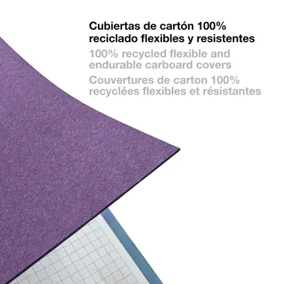 Kolegij blok Miquelrius A4 90g 80L spiralni crte Recycled cardboard be eco amethyst MR46887-6