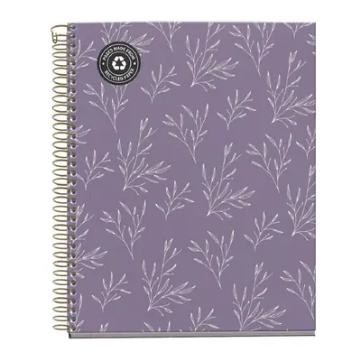 Notebook Miquelrius A5 70g 120sh spiral line Extra rigid cardboard lifestyle purple garden MR48234
