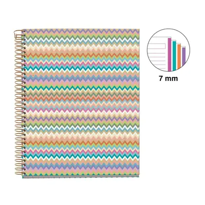 Notebook Miquelrius A5 70g 120sh spiral line Extra rigid cardboard zig zag mallorca MR4186-1