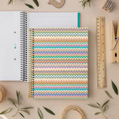 Notebook Miquelrius A5 70g 120sh spiral line Extra rigid cardboard zig zag mallorca MR4186-3