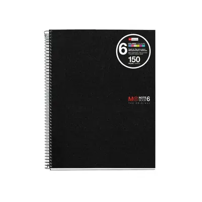 Notebook Miquelrius A5 70g 150sh spiral cube Polypropylene black MR2827