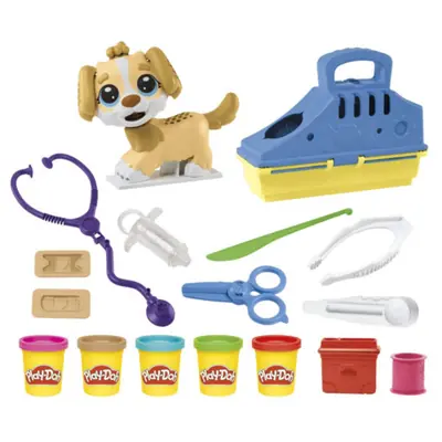 Play-Doh Vet  Set with Toy Dog and Carry Box F36395L0-1
