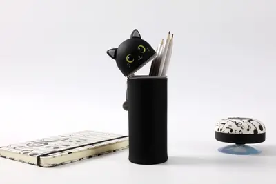 Silicon pencil case iTotal cat black XL2482-2