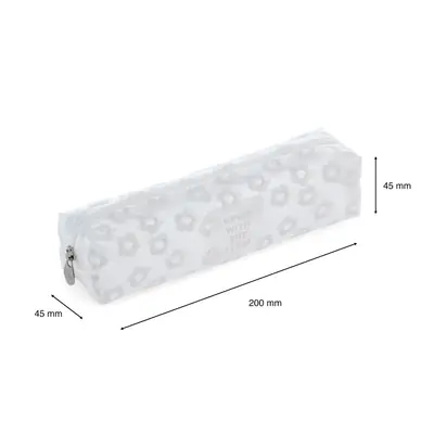 Pencil case Miquelrius empty multipurpose oval flowers white MR16848-2