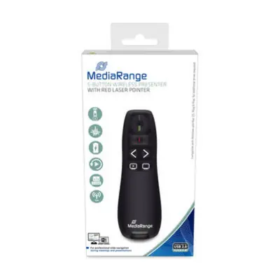 Presenter MediaRange 5-button wireless w/red laser MROS220-1