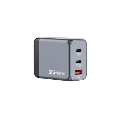 Punjač zidni Verbatim GaN #32201 2xUSB-C/PD 65W/1xUSB-A QC 3.0 (EU/UK/US)