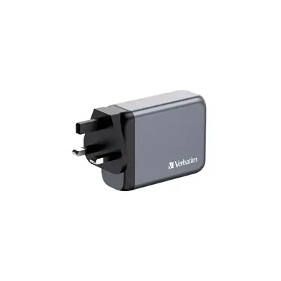 Punjač zidni Verbatim GaN #32202 2xUSB-C/PD 100W/1xUSB-A QC 3.0 (EU/UK/US)-1