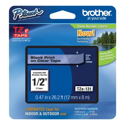 Vrpca Brother p-touch TZE131 12mm black/transparent